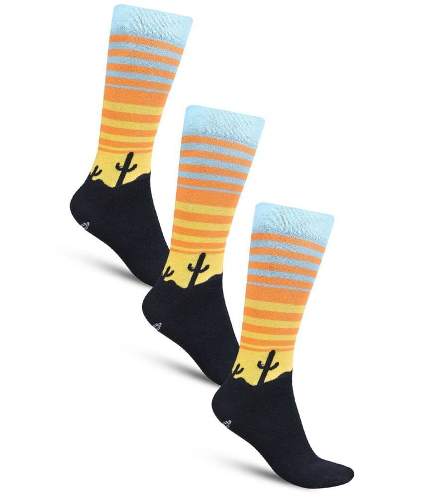 Dollar - Cotton Men's Printed Yellow Full Length Socks ( Pack of 3 ) Dollar - Cotton Men's Printed Yellow Full Length Socks ( Pack of 3 )