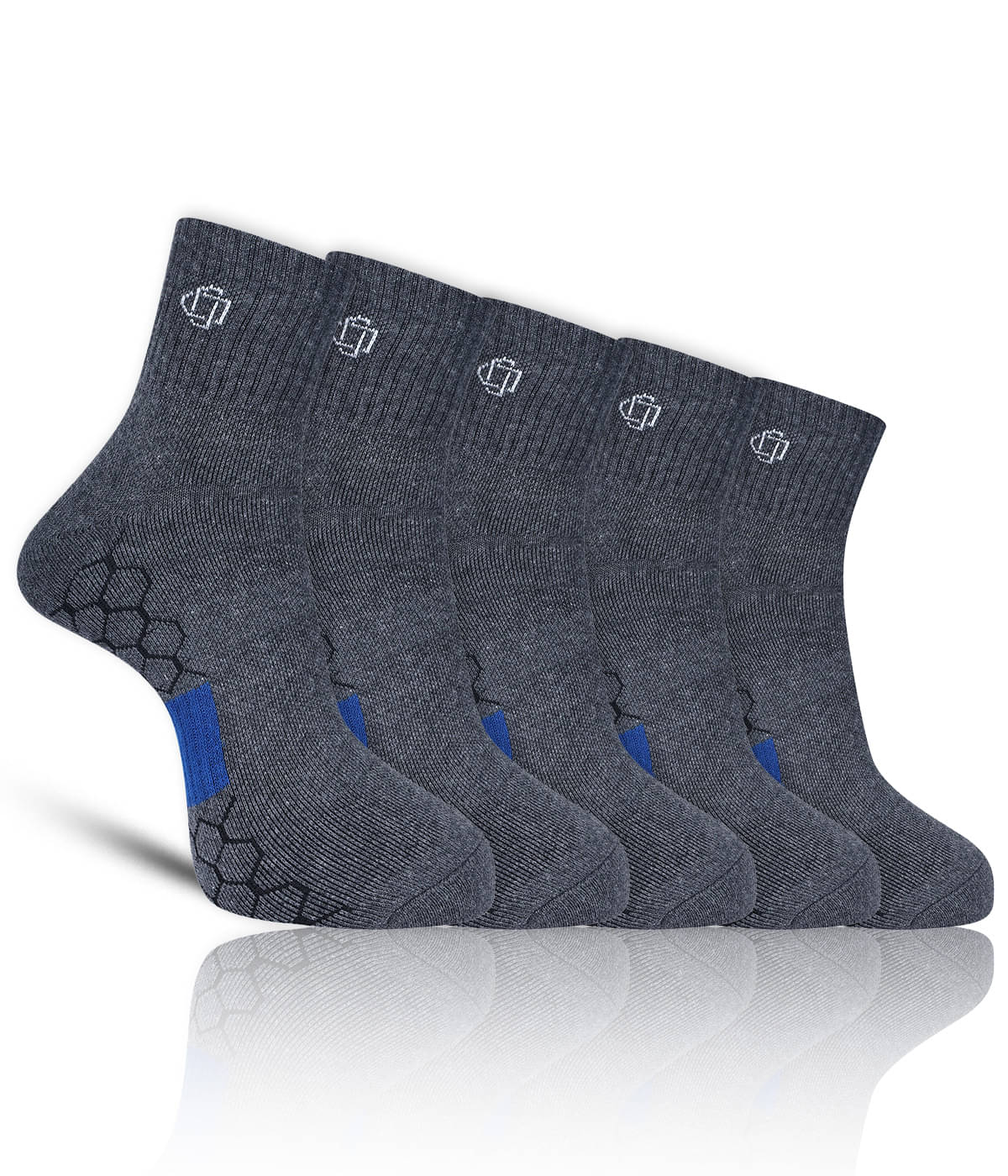     			Dollar - Cotton Men's Self Design Light Grey Ankle Length Socks ( Pack of 5 )