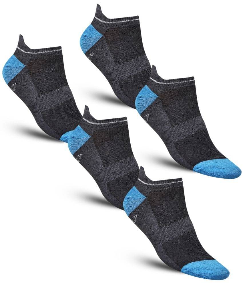     			Dollar - Cotton Men's Self Design Grey Melange Ankle Length Socks ( Pack of 5 )