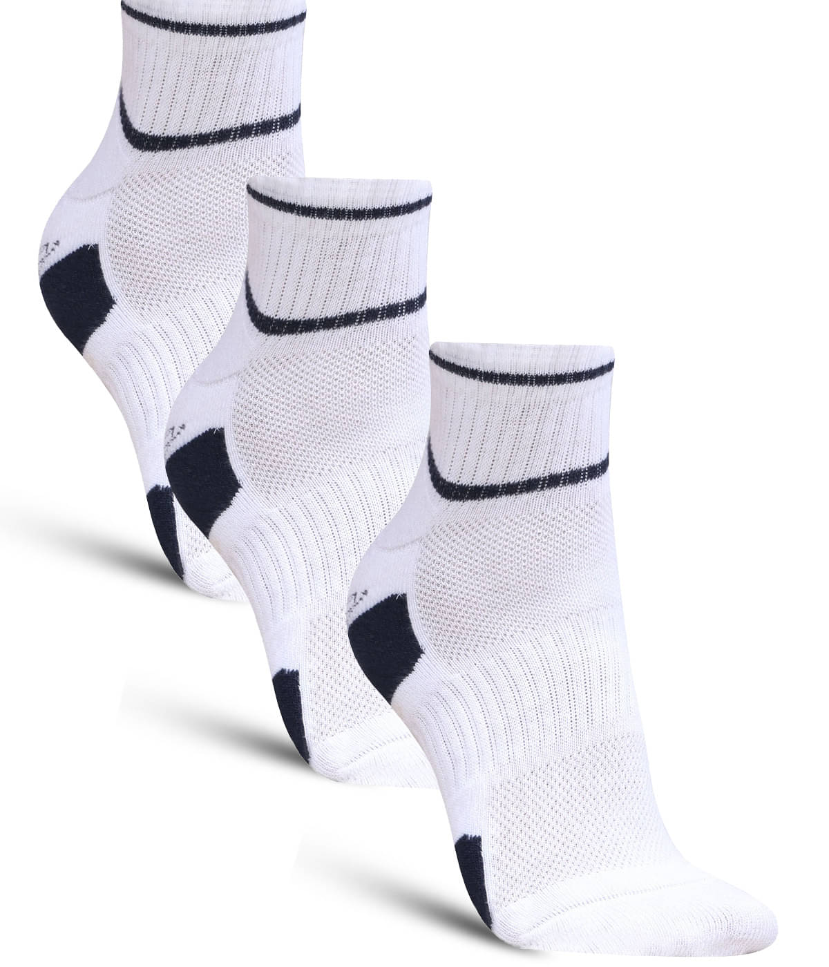     			Dollar - Cotton Men's Self Design White Ankle Length Socks ( Pack of 3 )