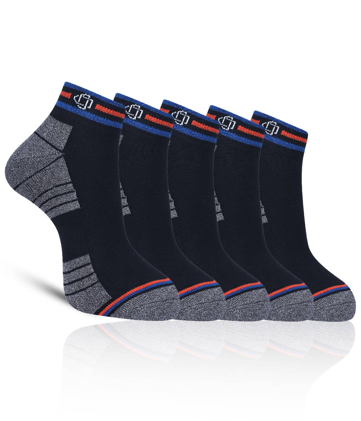     			Dollar - Cotton Men's Self Design Black Ankle Length Socks ( Pack of 5 )