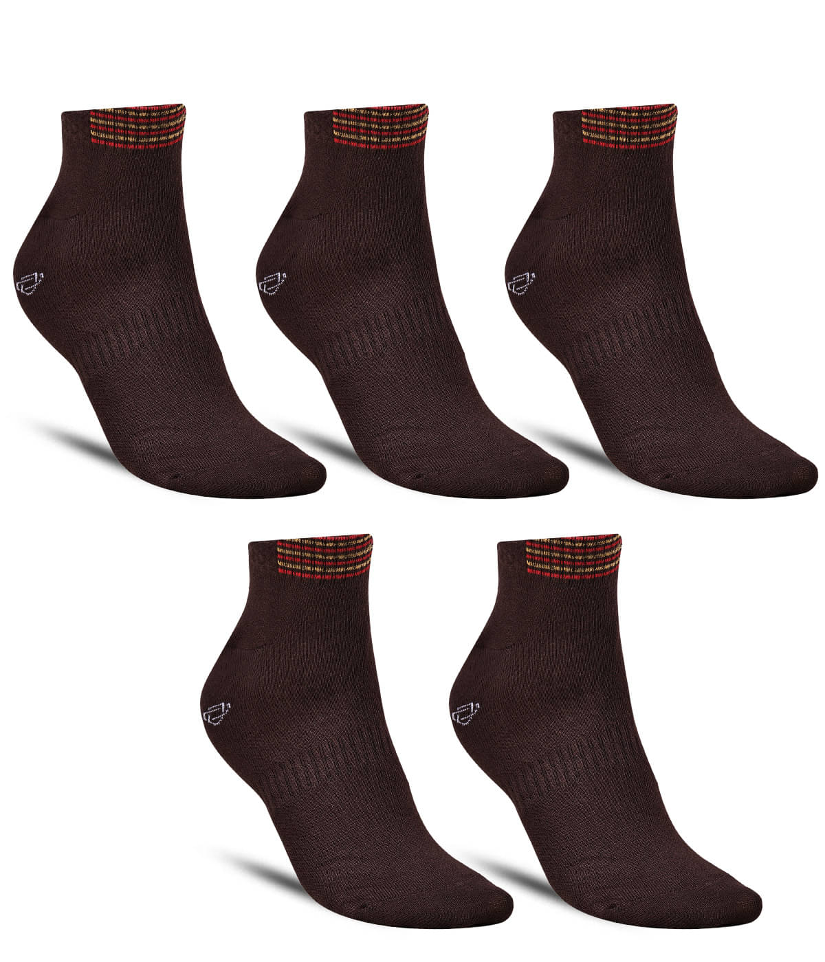     			Dollar - Cotton Men's Solid Brown Ankle Length Socks ( Pack of 5 )