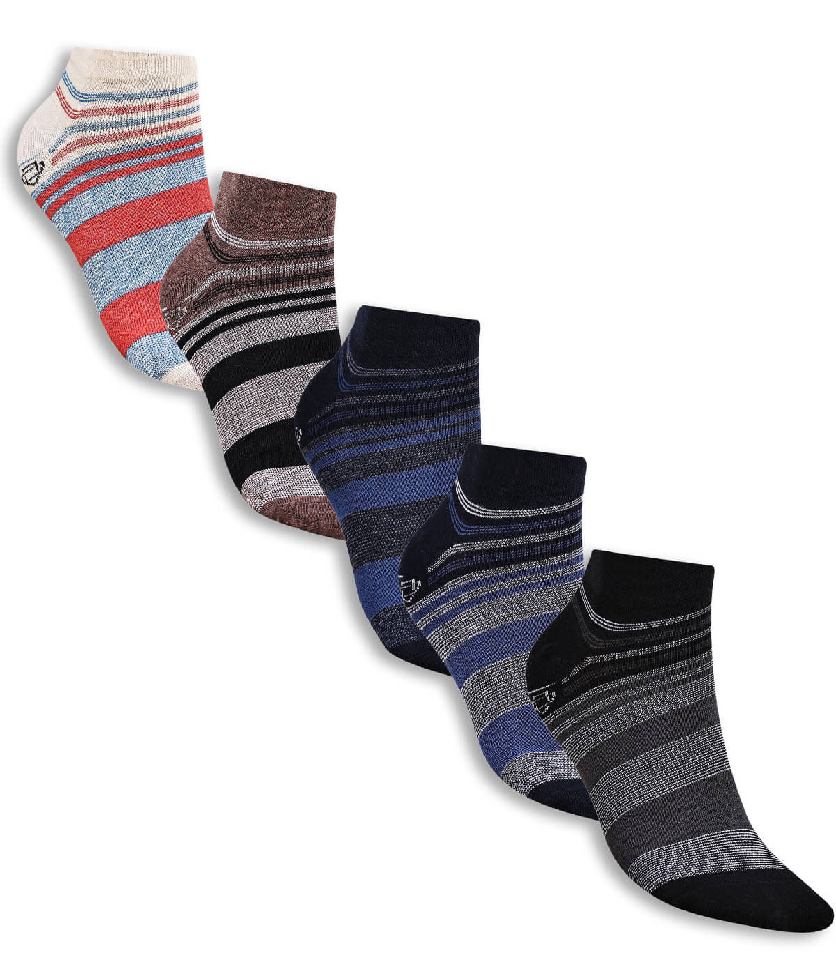 Dollar - Cotton Men's Striped Multicolor Ankle Length Socks ( Pack of 5 )     			Dollar - Cotton Men's Striped Multicolor Ankle Length Socks ( Pack of 5 )