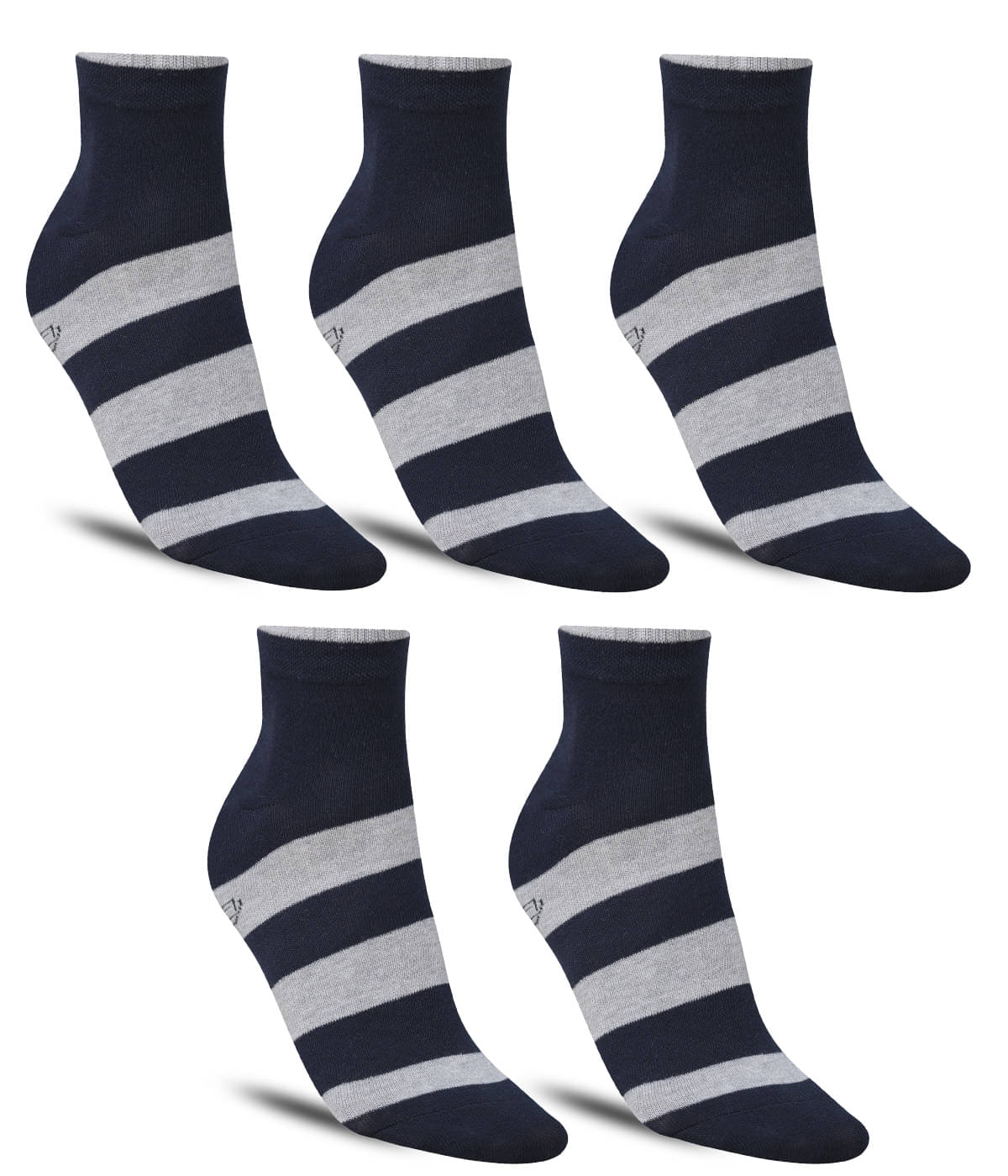 Dollar - Cotton Men's Striped Navy Blue Ankle Length Socks ( Pack of 5 ) Dollar - Cotton Men's Striped Navy Blue Ankle Length Socks ( Pack of 5 )