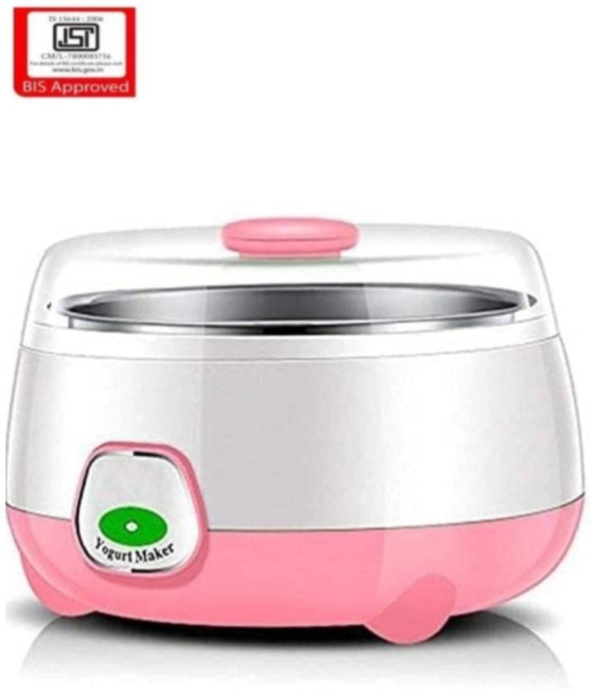     			FLEXTOX Electric Automatic Yogurt Maker Mini Portable Yogurt Making Machine Stai - YOGURT MAKER 1 Ltr ABS Plastic Open Lid Food Steamer