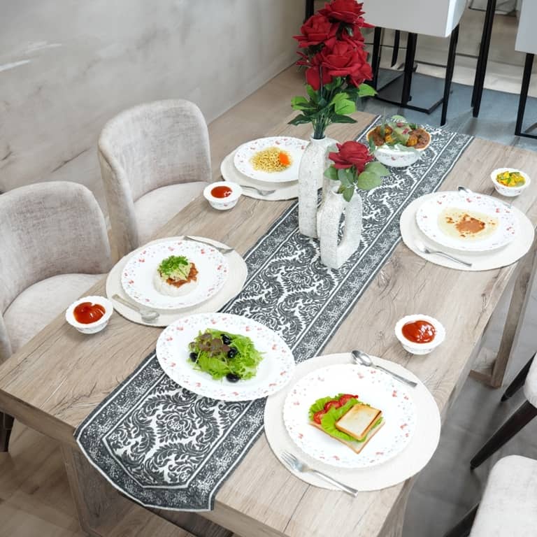 FURNISHING HUT Jute 6 Seater Table Runner ( 180 cm x 34 cm ) Single - Gray