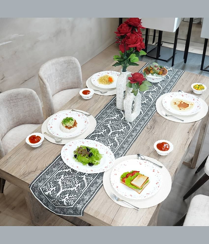 FURNISHING HUT Jute 6 Seater Table Runner ( 180 cm x 34 cm ) Single - Gray