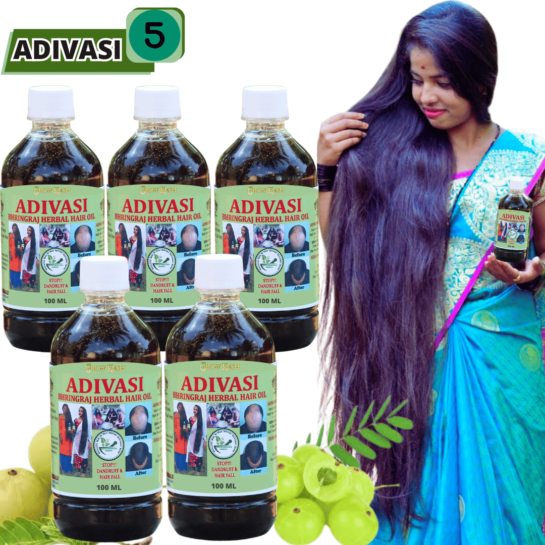 Growkesh - Anti Hair Fall Bhringraj Oil 500 ml ( Pack of 5 )