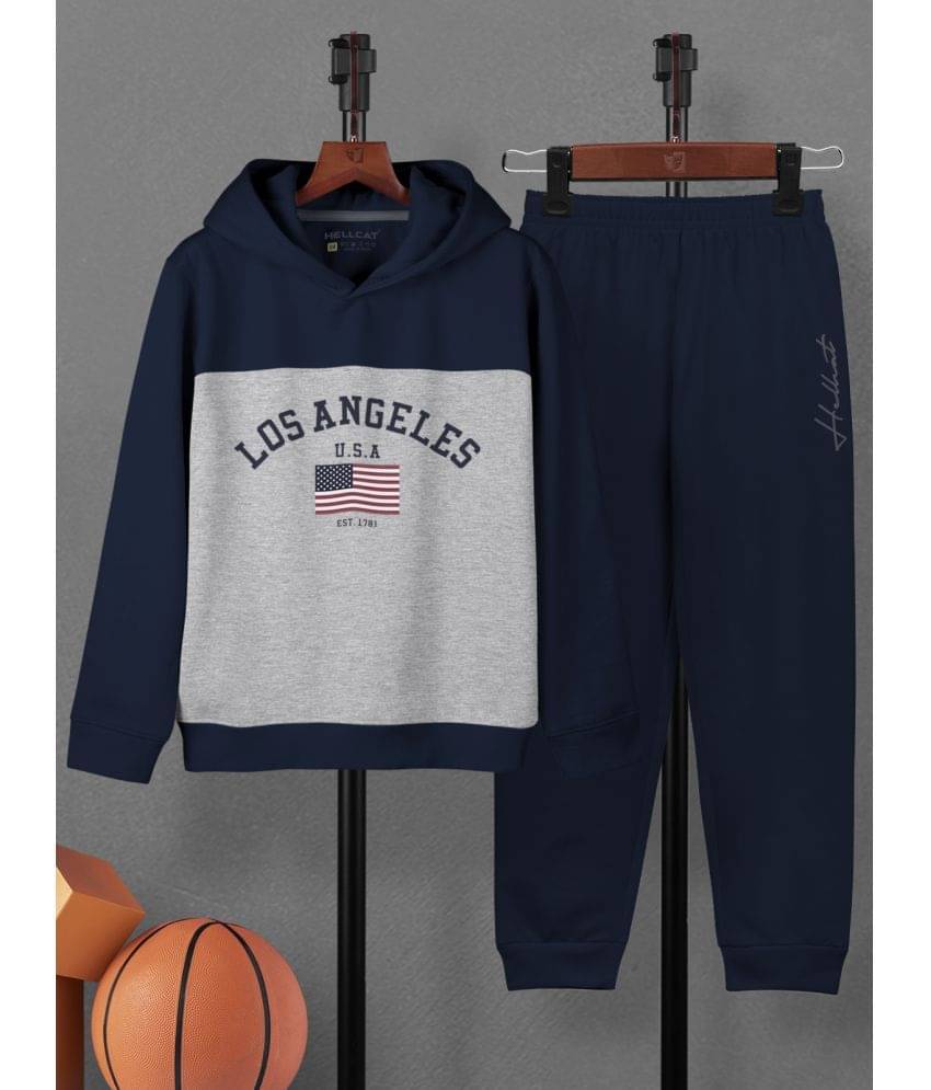     			HELLCAT Pack of 1 Boys Cotton Blend T-Shirt & Trackpants Set ( Navy )