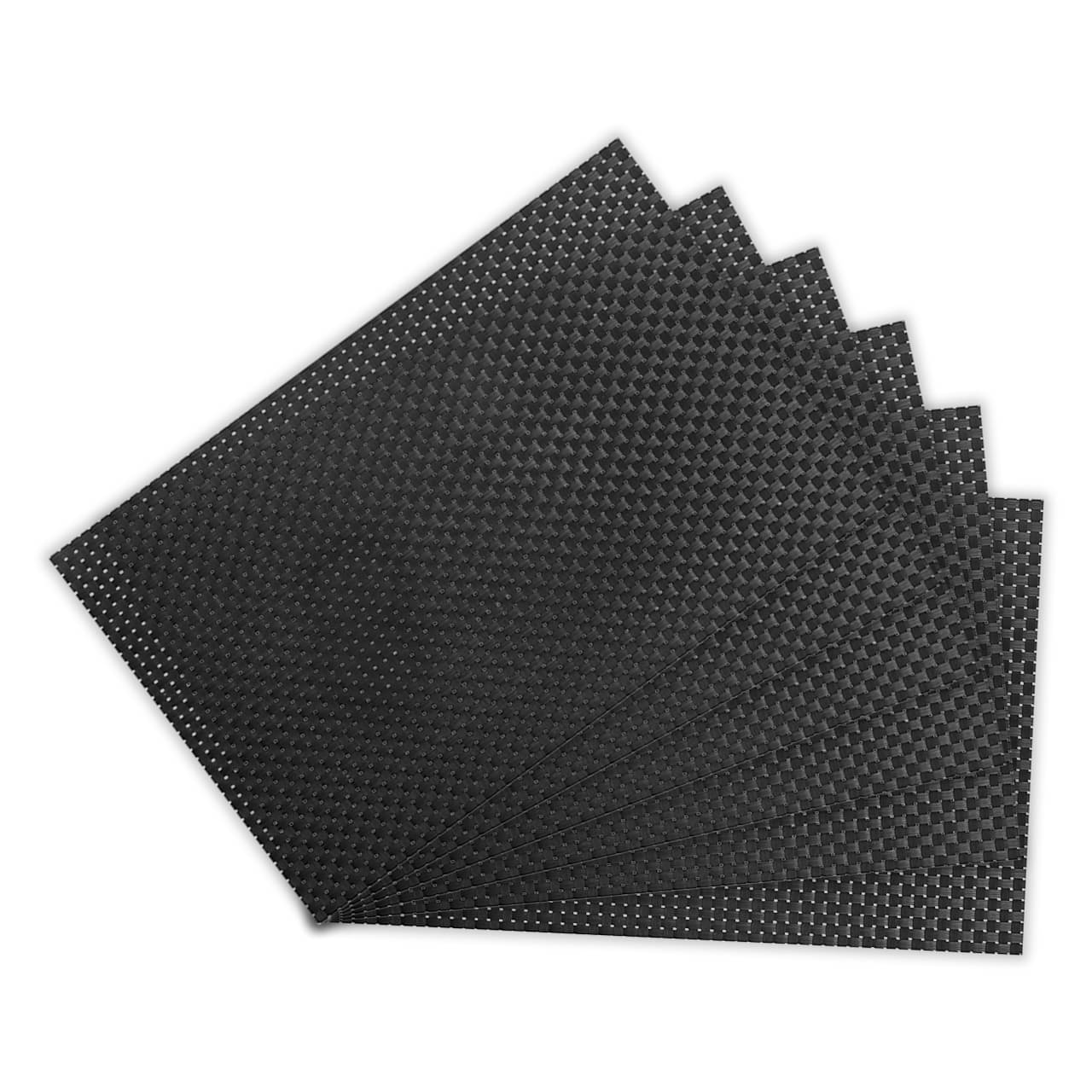     			PVC Solid Rectangle Table Mats ( 45 cm x 30 cm ) Pack of 6 - Black