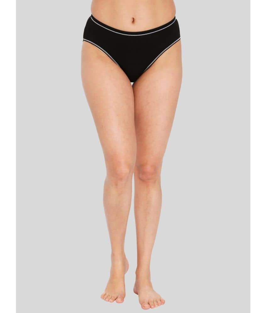 ILRASO Cotton Solid Women's Hipster ( Black )