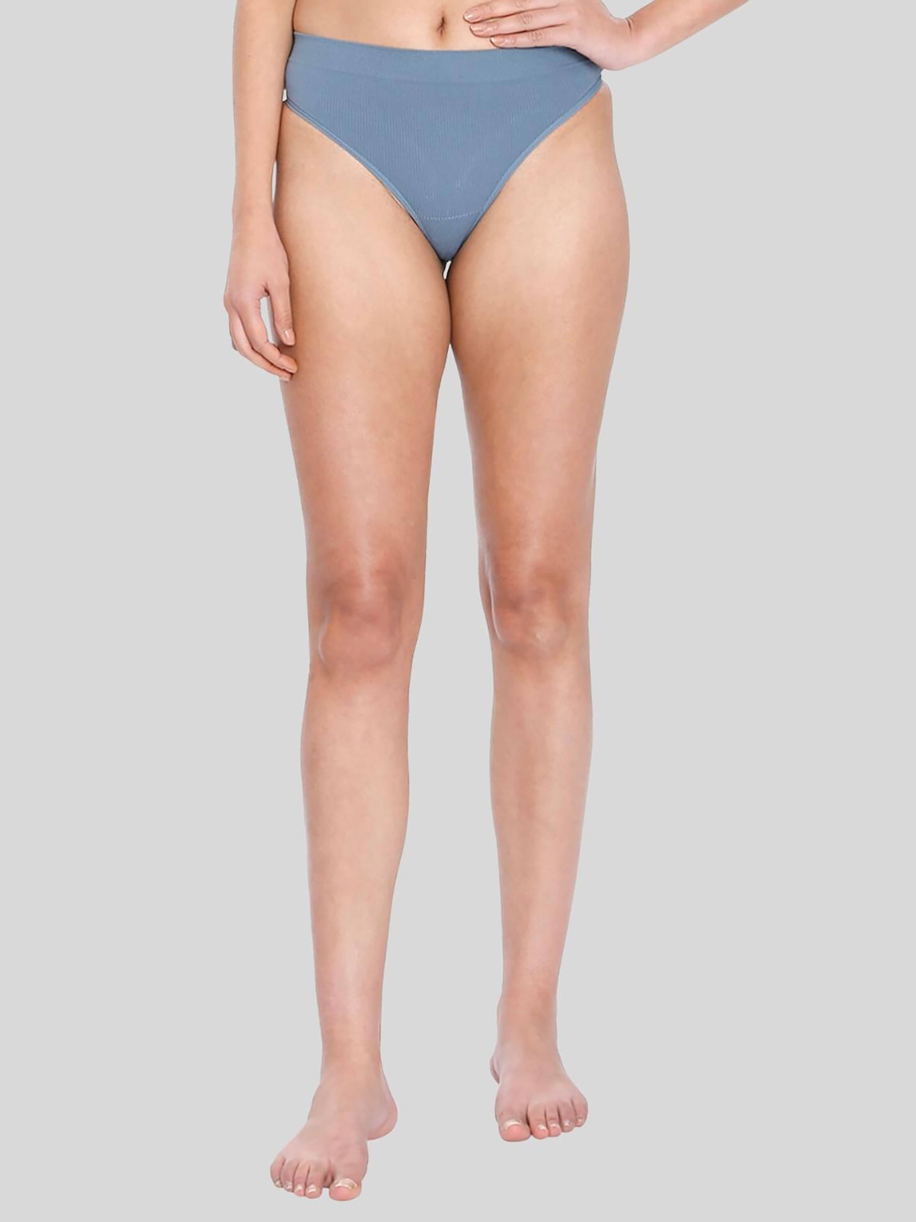 ILRASO Poly Cotton Solid Women's Thongs ( Blue ) ILRASO Poly Cotton Solid Women's Thongs ( Blue )
