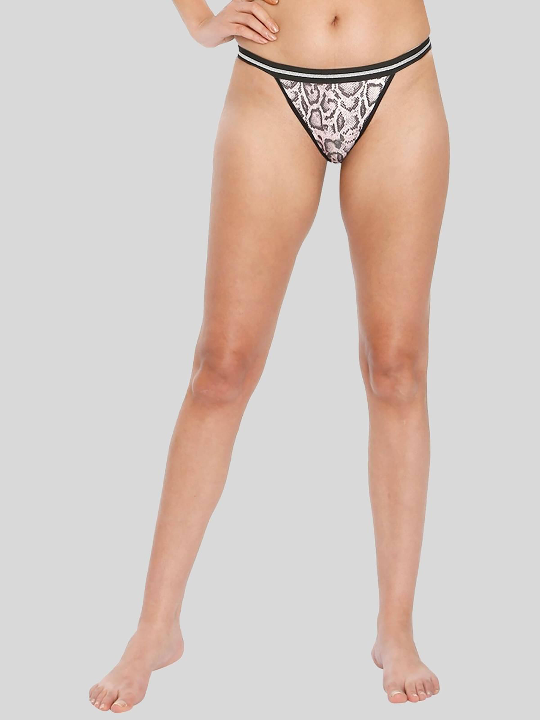     			ILRASO Nylon Printed Women's Thongs ( Brown )