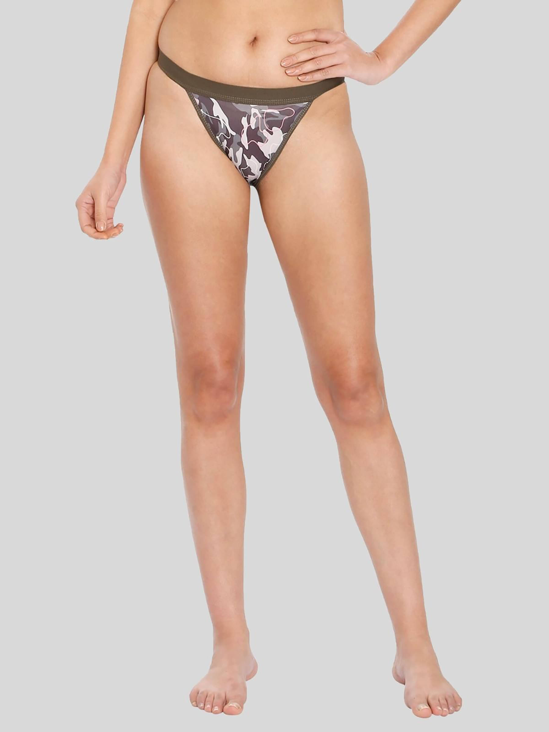     			ILRASO Nylon Printed Women's Thongs ( Green )