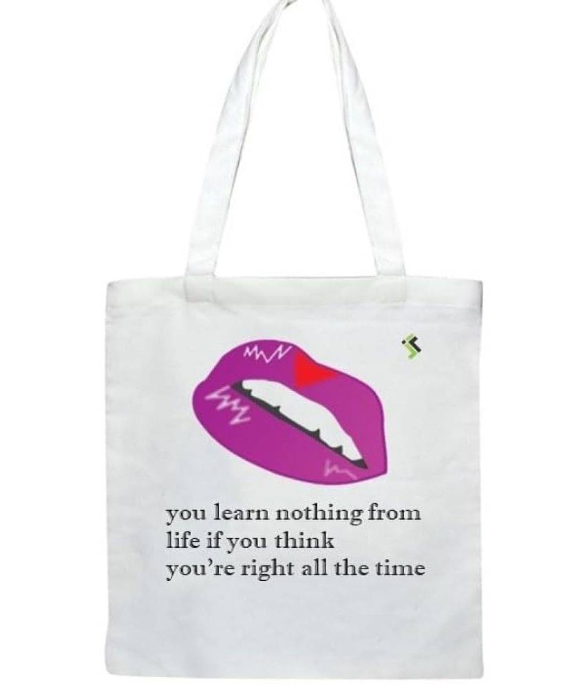     			Jellify Tote Bag Canvas Set of 1 ( White )
