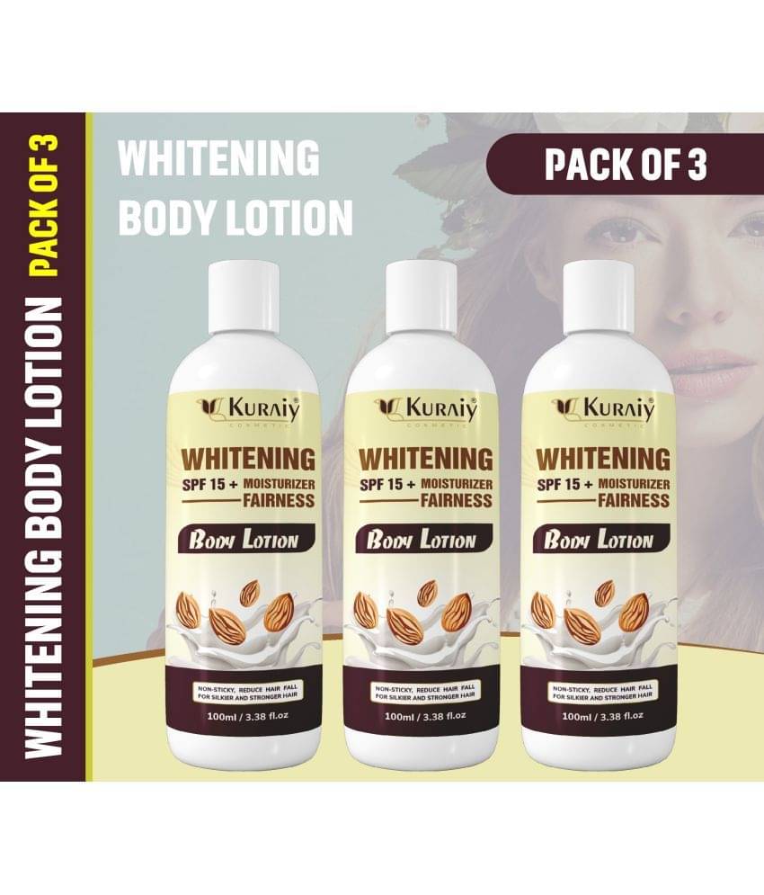     			KURAIY Almond Body Lotion for Body Almond Oil & Vitamin E For Men & Women (100 ml) Pack Of 3