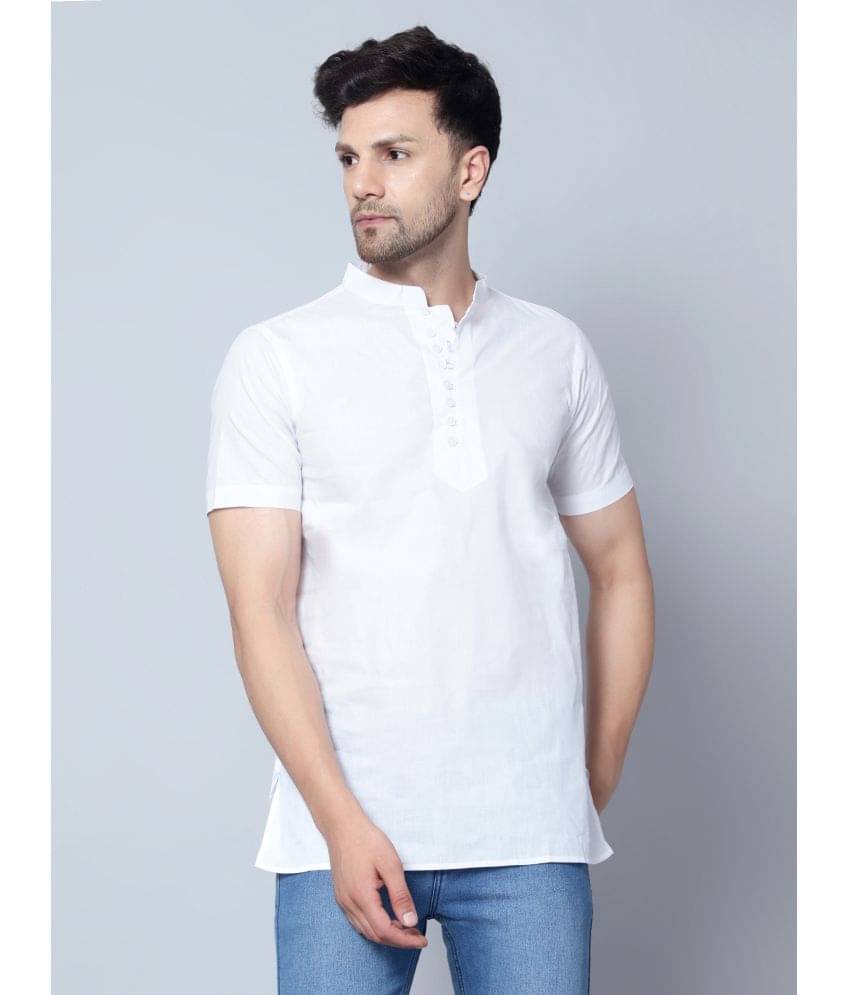 Latest Chikan Cotton Blend Regular Fit Solids Half Sleeves Men's Casual Shirt - White ( Pack of 1 ) Latest Chikan Cotton Blend Regular Fit Solids Half Sleeves Men's Casual Shirt - White ( Pack of 1 )