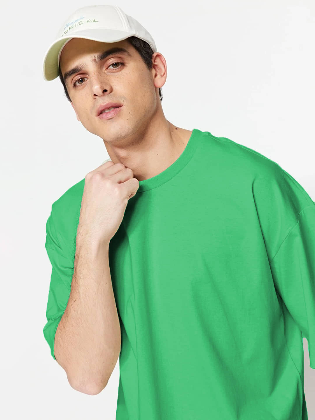 Leotude Cotton Blend Oversized Fit Printed Half Sleeves Men's T-Shirt - Green ( Pack of 1 )