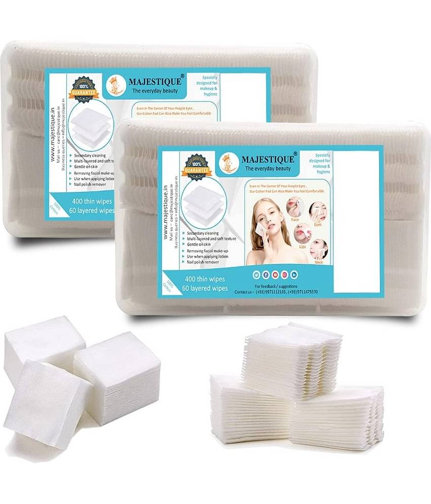 Majestique Cotton Face Pads, Makeup Removing Wipes, Face Cleansing Tissues Pad - 460 Count / 1 Box