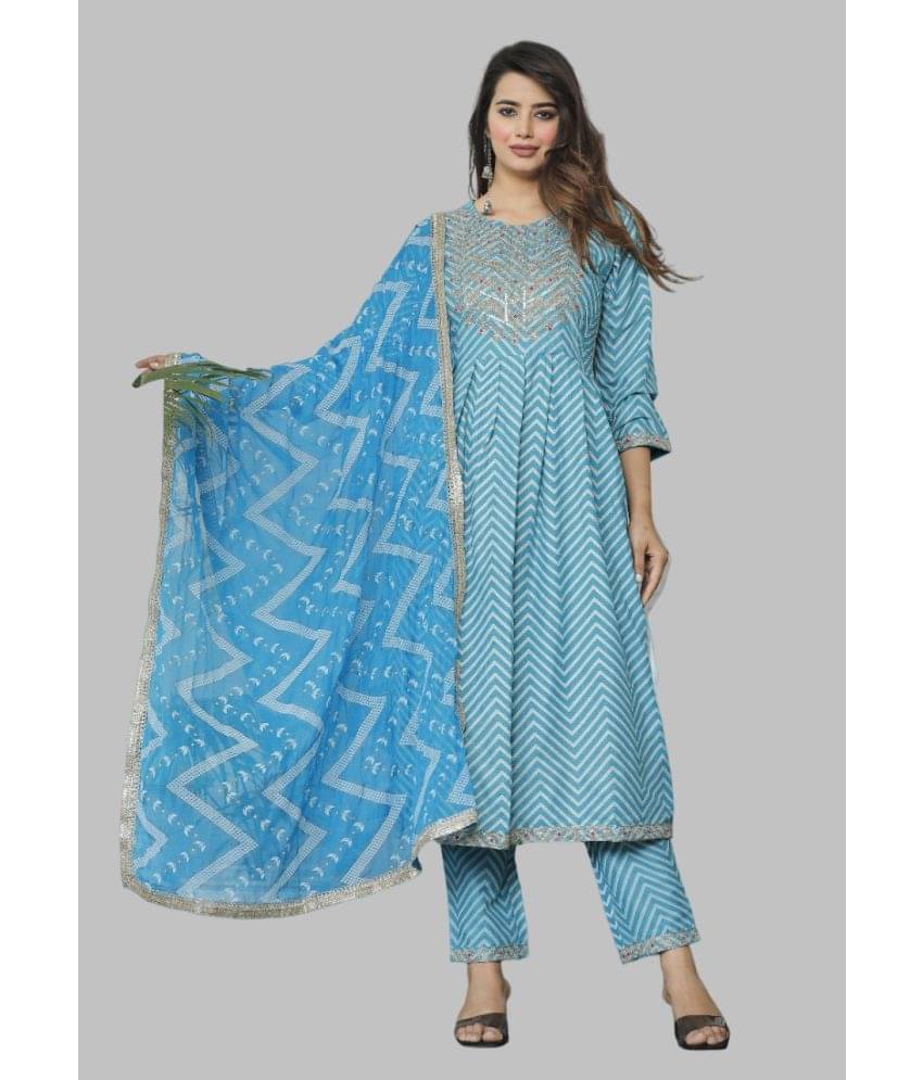 MF Hayat Rayon Embroidered Kurti With Pants Women's Stitched Salwar Suit - Blue ( Pack of 1 ) MF Hayat Rayon Embroidered Kurti With Pants Women's Stitched Salwar Suit - Blue ( Pack of 1 )