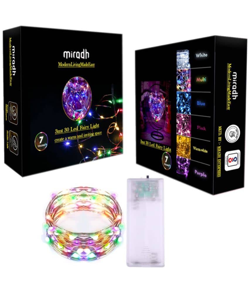 MIRADH - Multicolor 3Mtr String Light ( Pack of 2 )