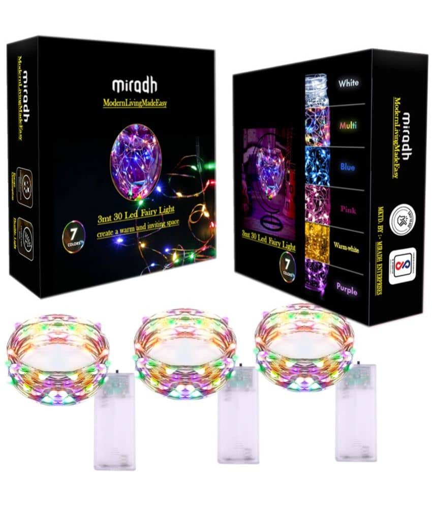 MIRADH - Multicolor 3Mtr String Light ( Pack of 2 )