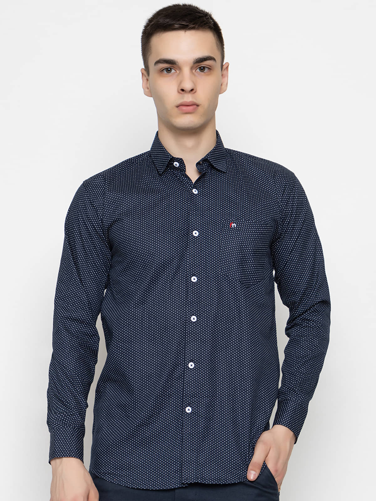 MODERNITY 100% Cotton Regular Fit Printed Full Sleeves Men's Casual Shirt - Navy ( Pack of 1 )