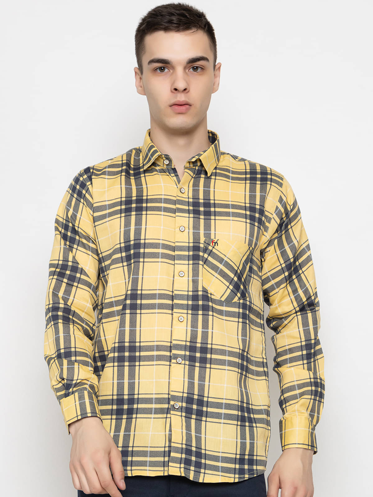 MODERNITY 100% Cotton Regular Fit Checks Full Sleeves Men's Casual Shirt - Yellow ( Pack of 1 ) MODERNITY 100% Cotton Regular Fit Checks Full Sleeves Men's Casual Shirt - Yellow ( Pack of 1 )