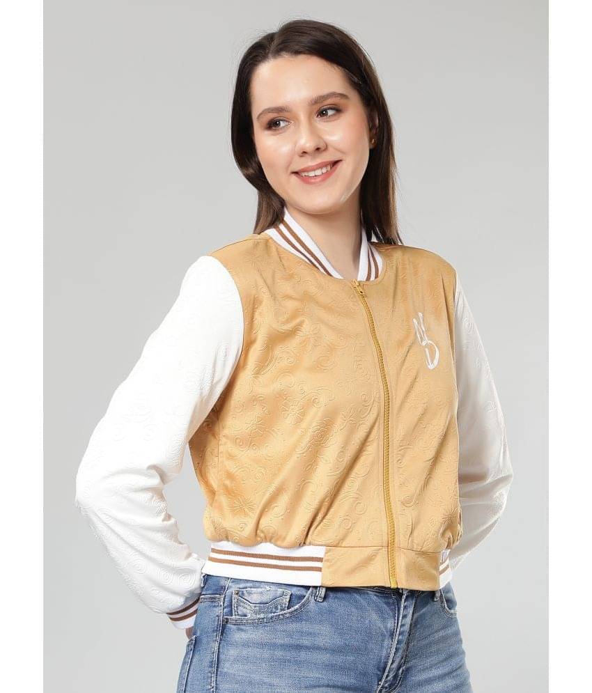     			NUEVOSDAMAS - Polyester Beige Varsity Jackets Pack of 1