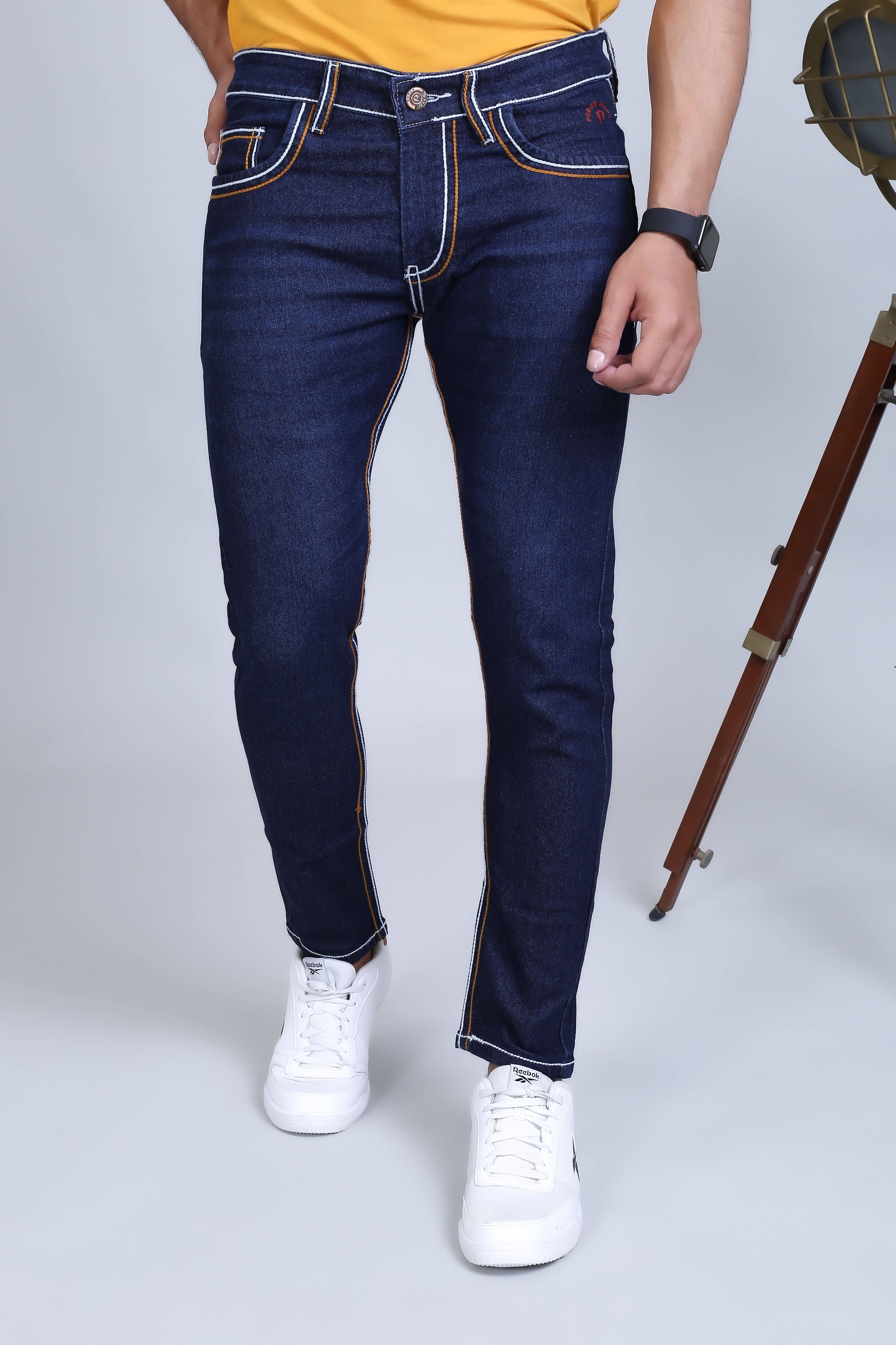 PODGE Slim Fit Basic Men's Jeans - Dark Blue ( Pack of 1 ) - Jeans | Buy online on ZillyBuy