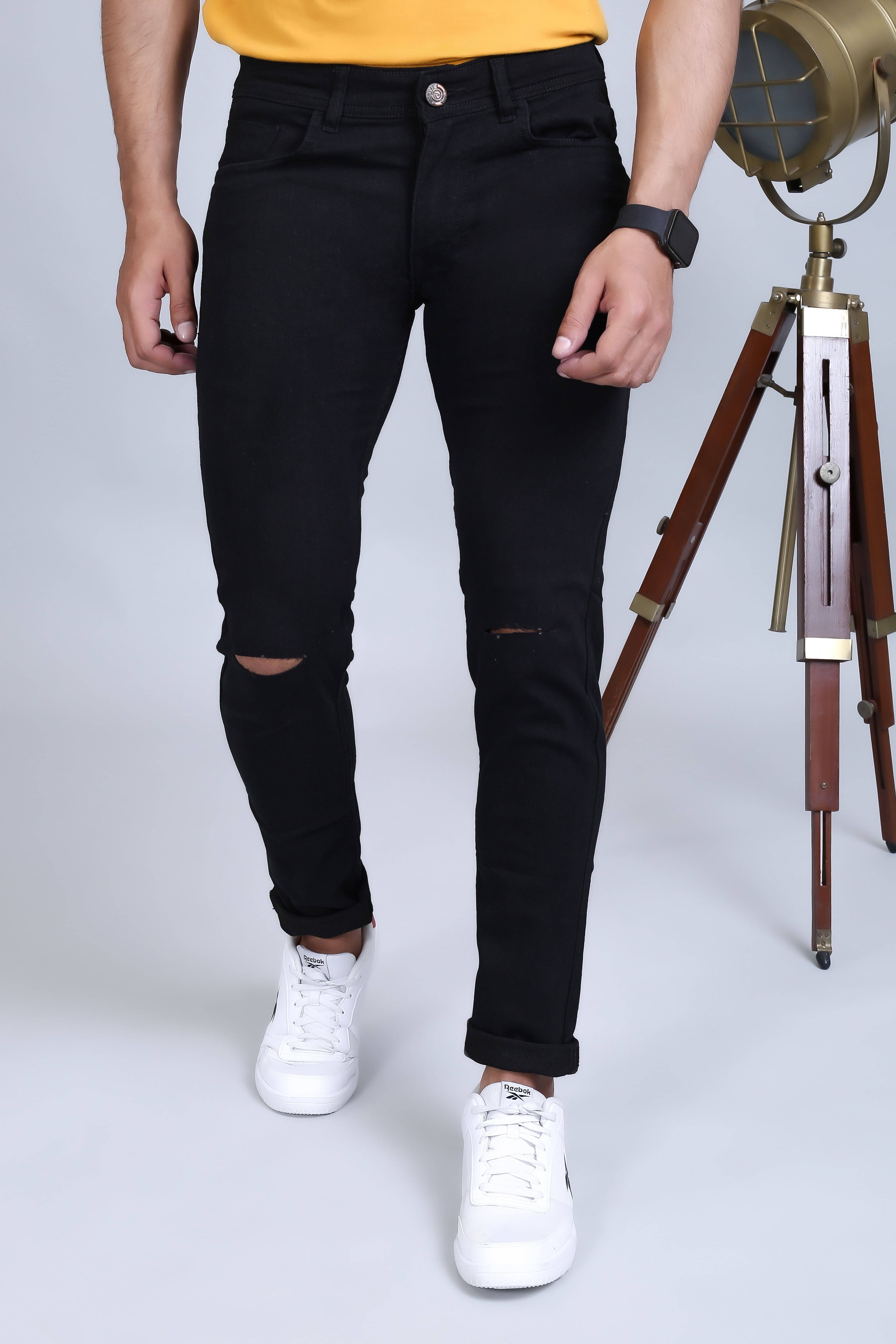     			PODGE Slim Fit Distressed Men's Jeans - Black ( Pack of 1 )