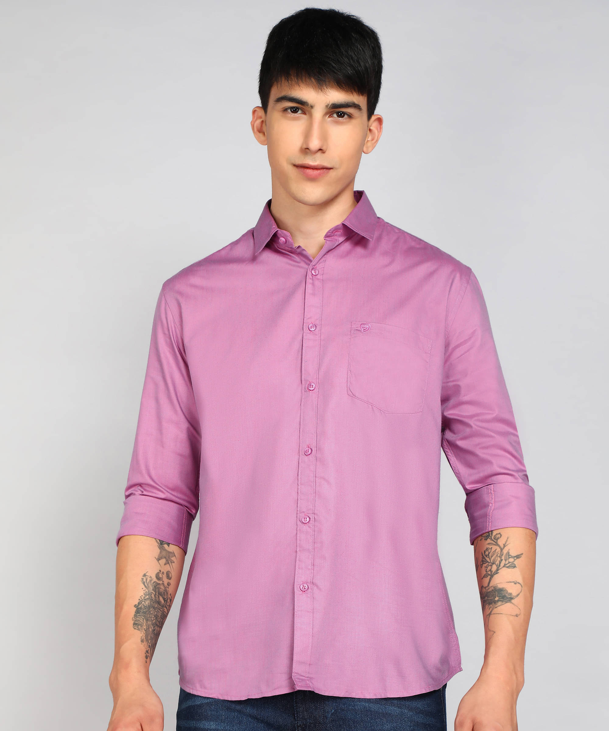     			SAM & JACK Cotton Blend Regular Fit Full Sleeves Men's Formal Shirt - Magenta ( Pack of 1 )