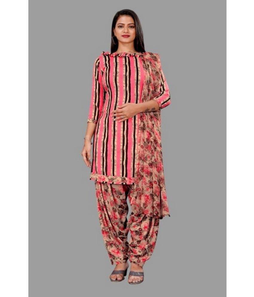     			SIMMU Unstitched Crepe Striped Dress Material - Multicolor ( Pack of 1 )