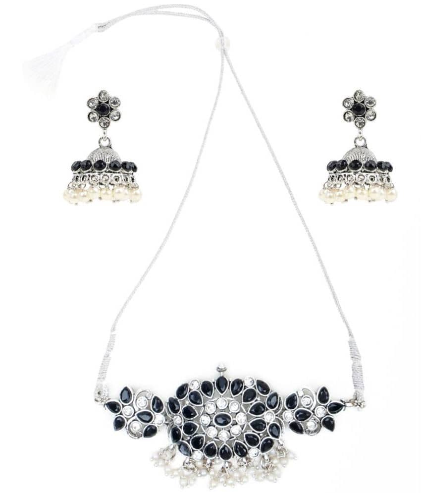 Sunhari Jewels - Black Brass Necklace Set ( Pack of 1 )