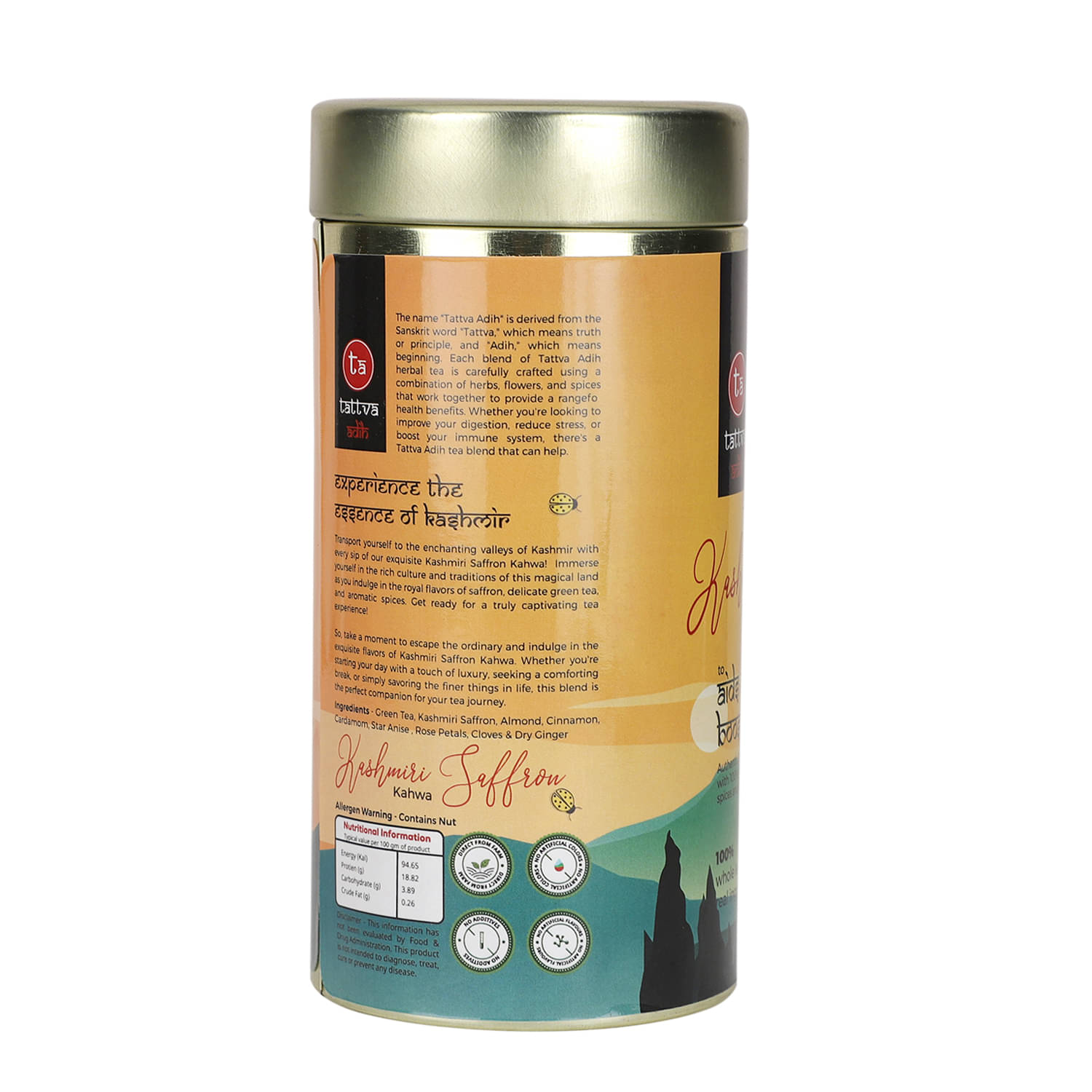     			Tattva Adih Saffron Kahwa Green Tea 100% Natural, Tin 100g
