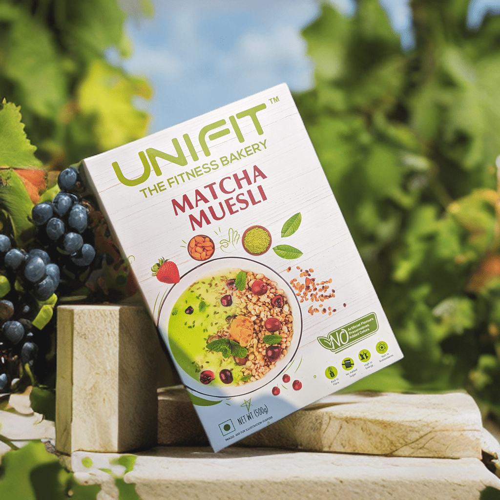 UNIFIT Cereal for Healthy Breakfast Matcha Muesli 500 gm UNIFIT Cereal for Healthy Breakfast Matcha Muesli 500 gm