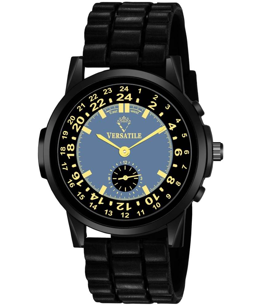     			Versatile - Black Silicon Chronograph Men's Watch