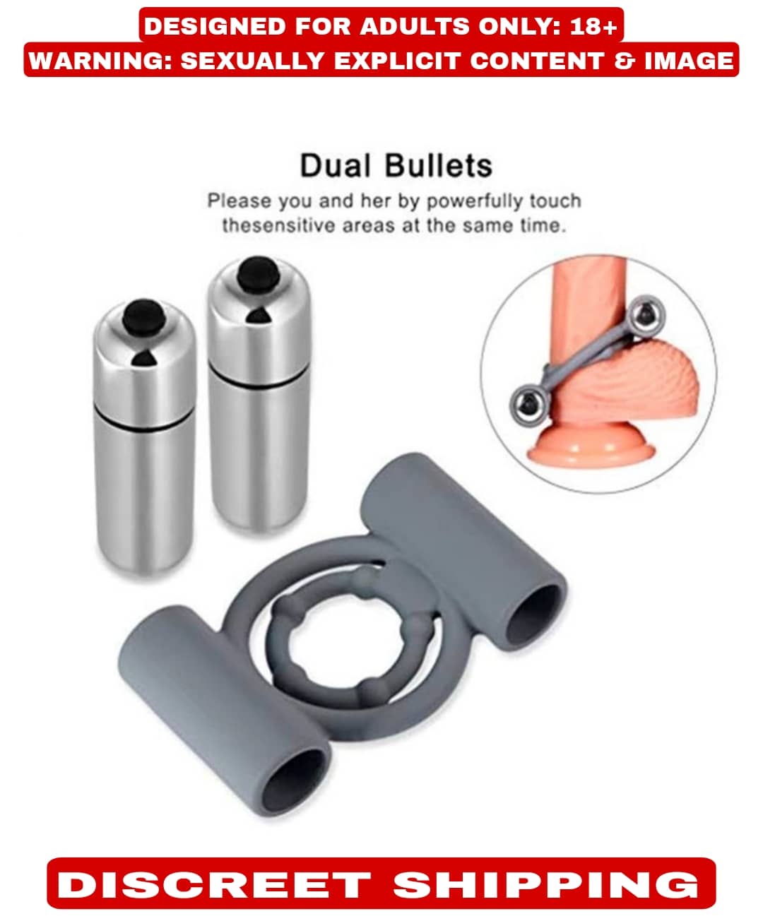 Vibrating Double Bullet Vibrator Ring Cock Ring For Added Pleasure | Sex Toys For Men By Kamahouse