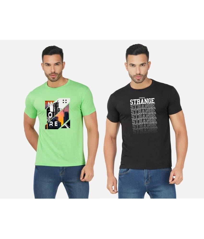CHOZI Pack of 2 Cotton Blend Regular Fit Men's T-Shirt ( Multicolor ) CHOZI Pack of 2 Cotton Blend Regular Fit Men's T-Shirt ( Multicolor )