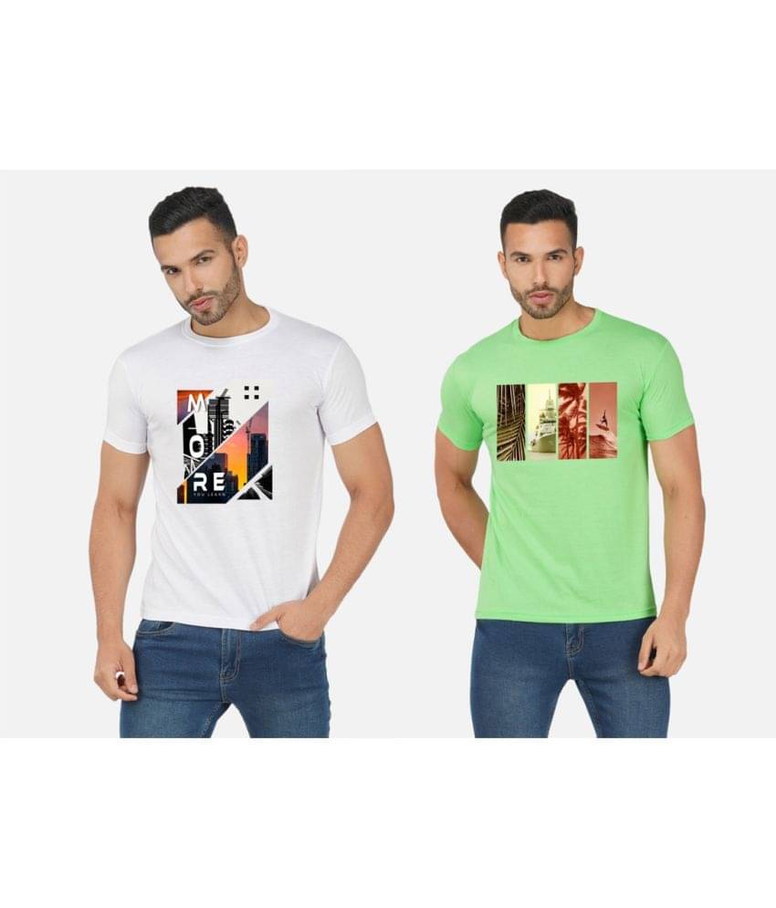 CHOZI Pack of 2 Cotton Blend Regular Fit Men's T-Shirt ( Multicolor ) CHOZI Pack of 2 Cotton Blend Regular Fit Men's T-Shirt ( Multicolor )