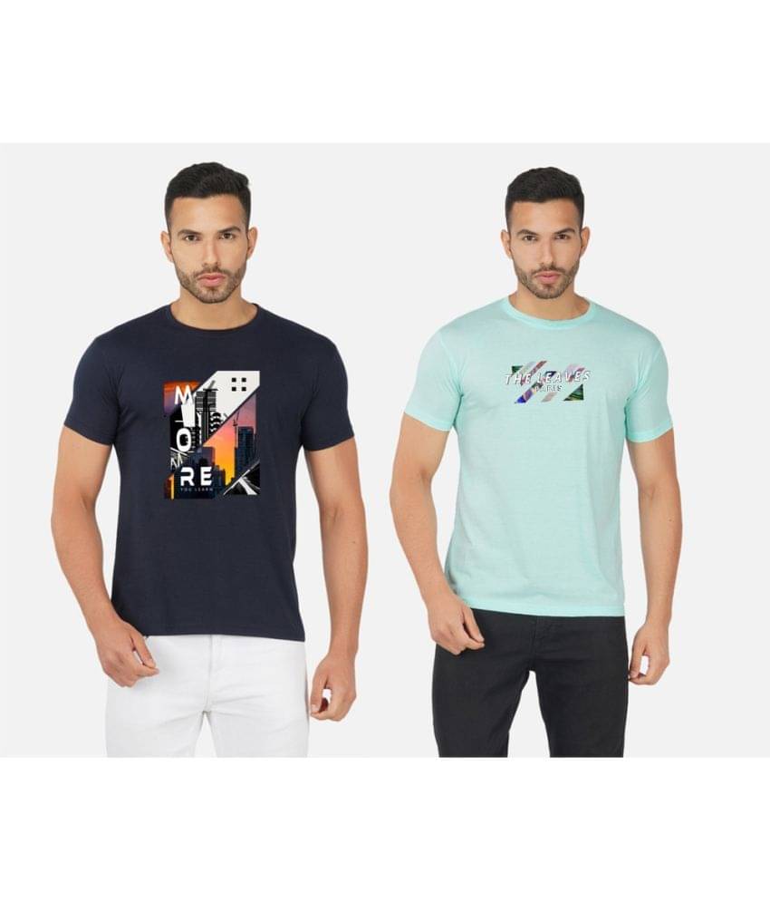 CHOZI Pack of 2 Cotton Blend Regular Fit Men's T-Shirt ( Multicolor ) CHOZI Pack of 2 Cotton Blend Regular Fit Men's T-Shirt ( Multicolor )