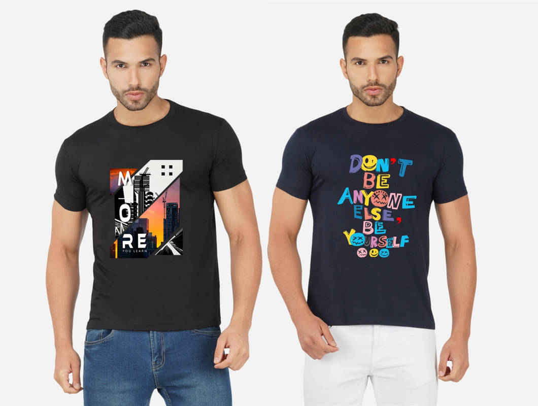     			CHOZI Pack of 2 Cotton Blend Regular Fit Men's T-Shirt ( Multicolor )