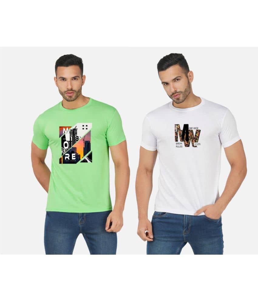 CHOZI Pack of 2 Cotton Blend Regular Fit Men's T-Shirt ( Multicolor )