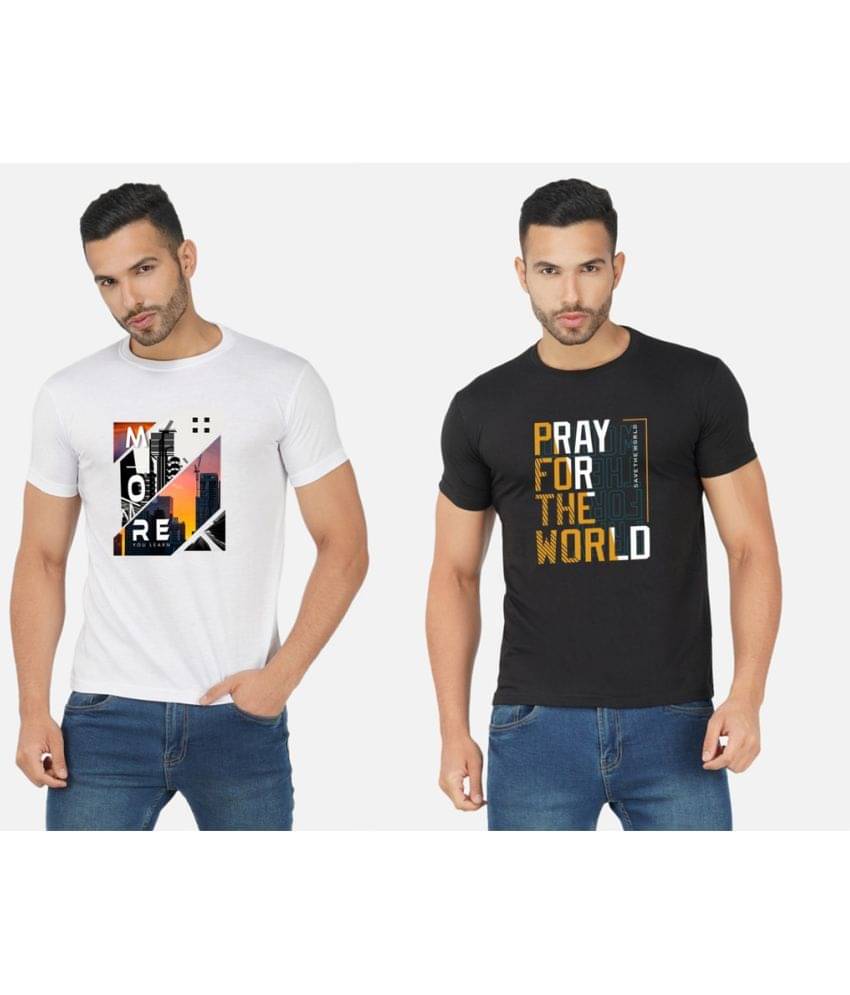     			CHOZI Pack of 2 Cotton Blend Regular Fit Men's T-Shirt ( Multicolor )