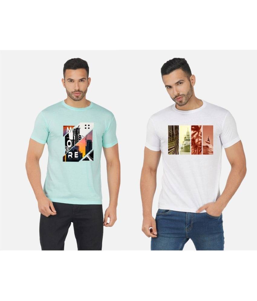 CHOZI Pack of 2 Cotton Blend Regular Fit Men's T-Shirt ( Multicolor ) CHOZI Pack of 2 Cotton Blend Regular Fit Men's T-Shirt ( Multicolor )