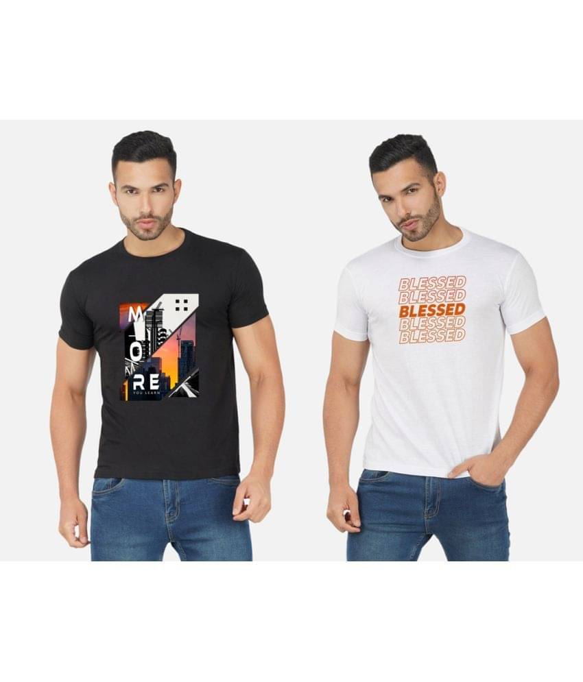 CHOZI Pack of 2 Cotton Blend Regular Fit Men's T-Shirt ( Multicolor ) CHOZI Pack of 2 Cotton Blend Regular Fit Men's T-Shirt ( Multicolor )