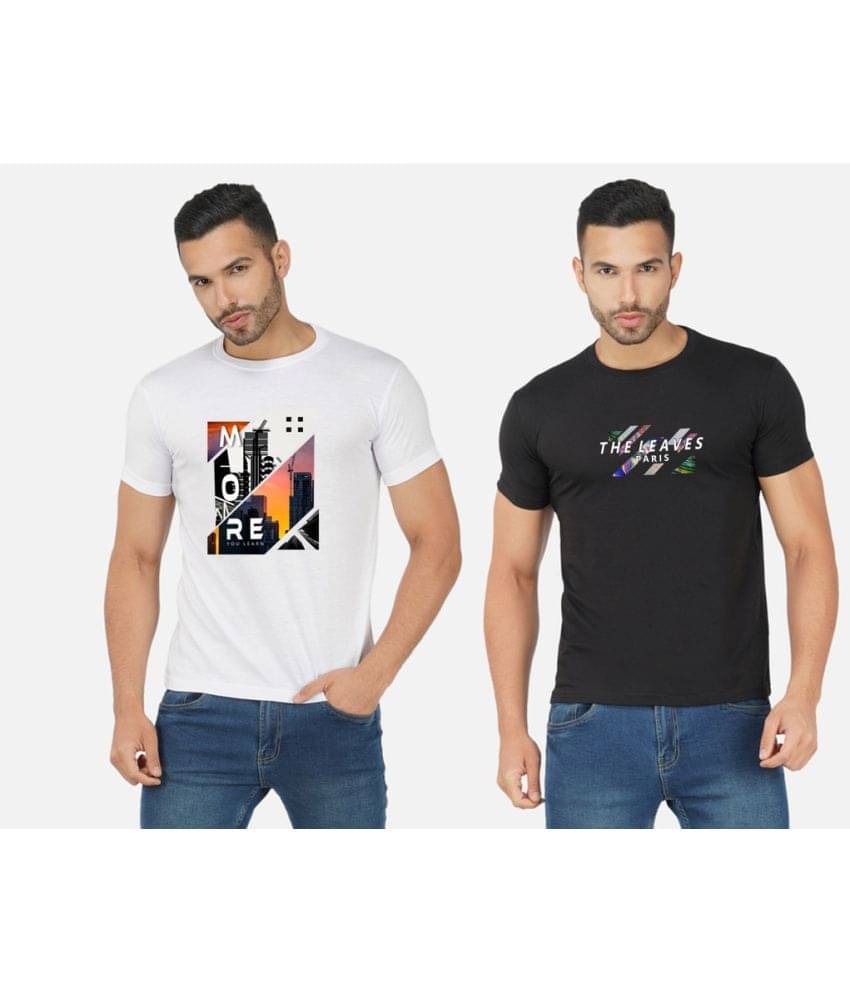 CHOZI Pack of 2 Cotton Blend Regular Fit Men's T-Shirt ( Multicolor ) CHOZI Pack of 2 Cotton Blend Regular Fit Men's T-Shirt ( Multicolor )