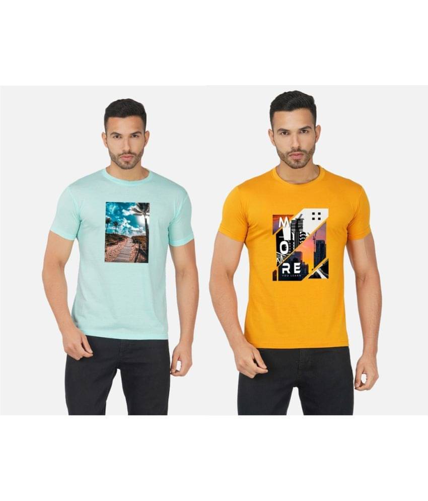CHOZI Pack of 2 Cotton Blend Regular Fit Men's T-Shirt ( Multicolor ) CHOZI Pack of 2 Cotton Blend Regular Fit Men's T-Shirt ( Multicolor )