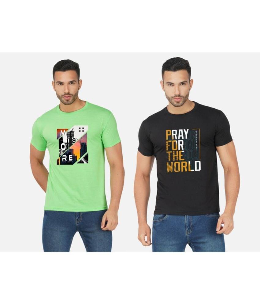 CHOZI Pack of 2 Cotton Blend Regular Fit Men's T-Shirt ( Multicolor ) CHOZI Pack of 2 Cotton Blend Regular Fit Men's T-Shirt ( Multicolor )