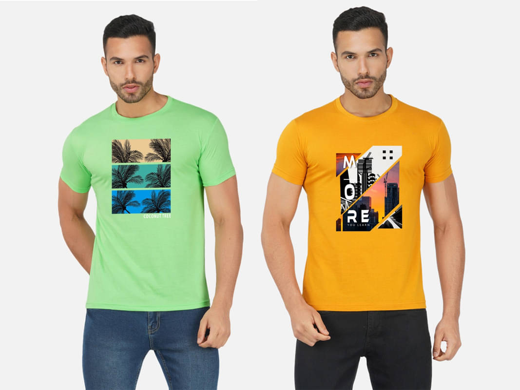     			CHOZI Pack of 2 Cotton Blend Regular Fit Men's T-Shirt ( Multicolor )